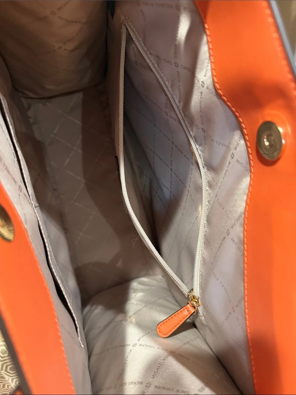 Michael Kors KENLY Lg north south tote satchel shoulde carry bag Tangerine